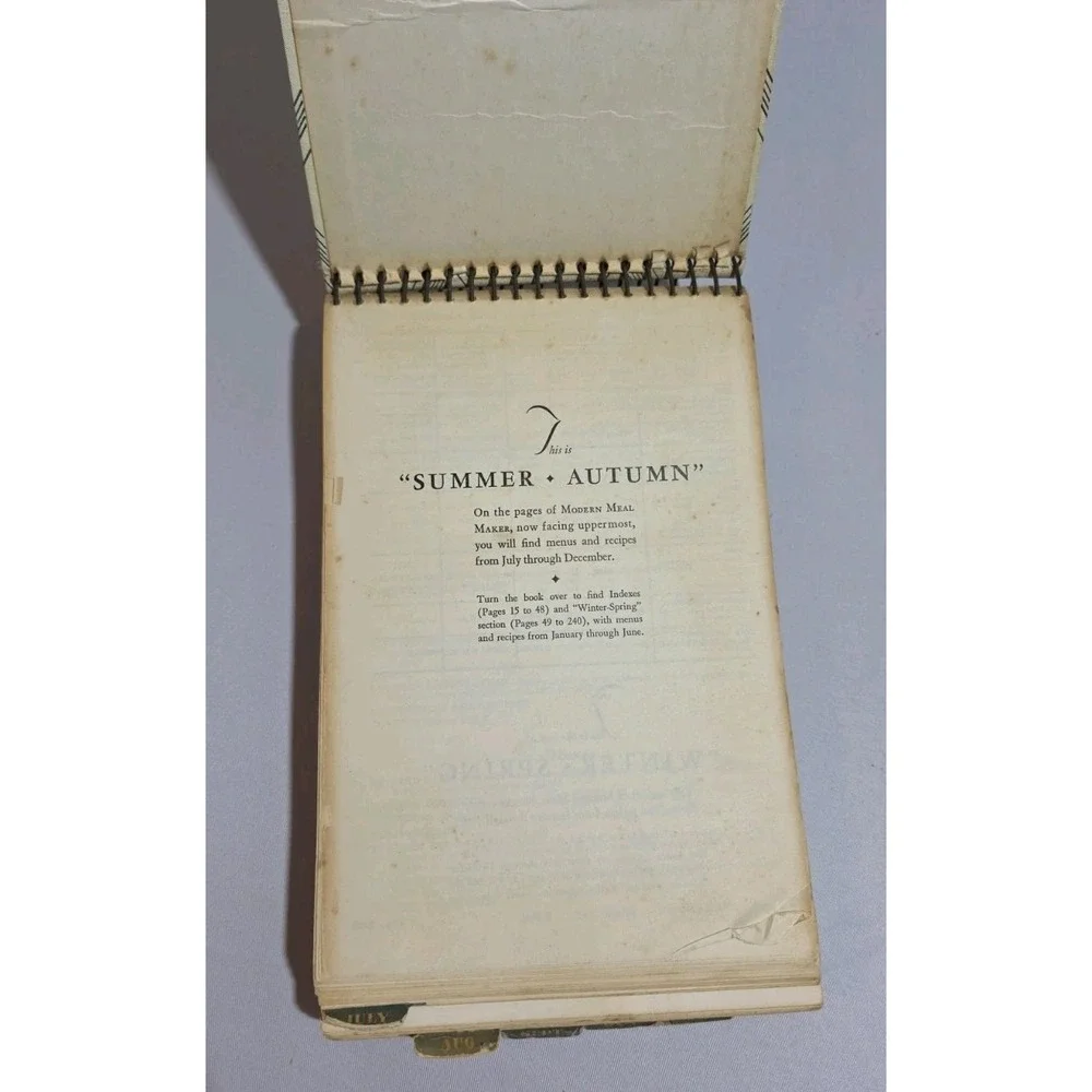 Modern Meal Maker Martha Meade Revised Edition Spiral Bound Cookbook 1939